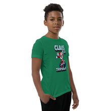 Load image into Gallery viewer, &quot;Front view of Claus Trophobic T-Shirt in festive red&quot;
